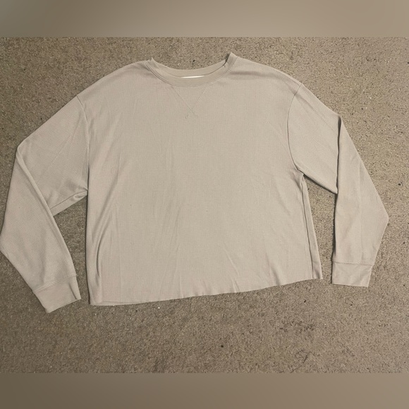 Double Zero Waffle Knit Long-Sleeve Relaxed-Fit Top - Picture 5 of 11